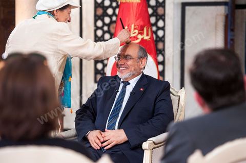 23 juin : au Premier Ministère, interview de Hamadi Jebali, Premier Ministre tunisien, pour TV5 émission "Internationale" en partenariat avec Le Monde et RFI