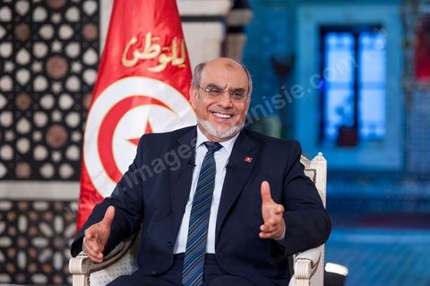 23 juin : au Premier Ministère, interview de Hamadi Jebali, Premier Ministre tunisien, pour TV5 émission "Internationale" en partenariat avec Le Monde et RFI