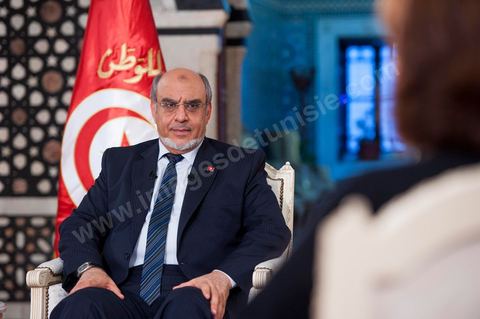 23 juin : au Premier Ministère, interview de Hamadi Jebali, Premier Ministre tunisien, pour TV5 émission "Internationale" en partenariat avec Le Monde et RFI