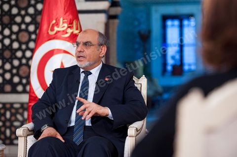 23 juin : au Premier Ministère, interview de Hamadi Jebali, Premier Ministre tunisien, pour TV5 émission "Internationale" en partenariat avec Le Monde et RFI
