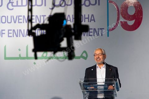 12 juillet : Rached Ghannouchi, président et fondateur de Ennahdha,  lors du 9ème congrès du mouvement islamiste Ennahdha, parti au pouvoir en Tunisie. plus de 10 000 congrèsites pour la grande cérémonie d'ouverture du congrès qui cloturera le 15 juillet.