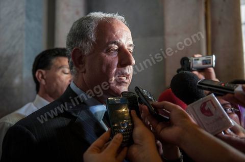 Mustapha Kamel Nabli, gouverneur de la Banque central après avoir été entendu par l'Assemblée Constituante le 18 juillet 2012.