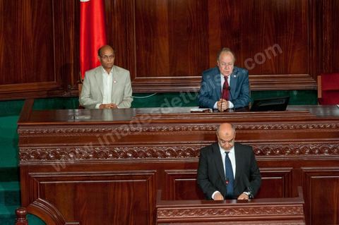 25 juillet : les 3 présidents au perchoir de l'assemblée Mustapha Ben Jaafar, Président de l'ANC, Moncef Marzouki, Président de la République et Hammadi Jebali , Président du gouvernement, arrivent à l'ANC pour la commémoration du 55ème anniversaire de la République tunisienne avec les discours des 3 présidents à l'Assemblée Nationale Constituante.