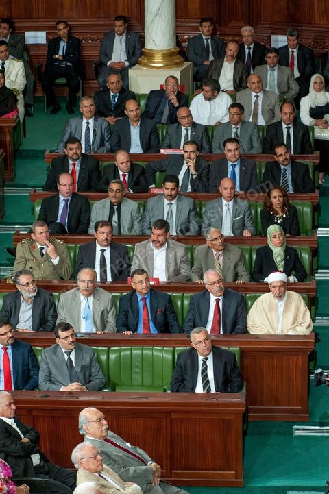 25 juillet : les ministres du gouvernement à la commémoration du 55ème anniversaire de la République tunisienne avec les discours des 3 présidents à l'Assemblée Nationale Constituante.