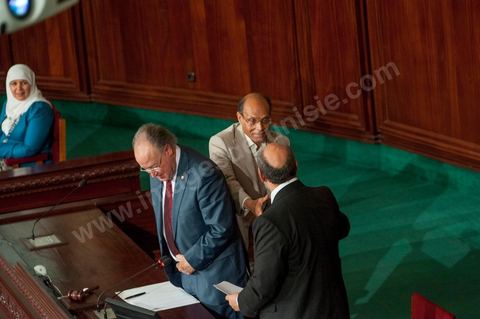 25 juillet : les 3 présidents au perchoir de l'assemblée Mustapha Ben Jaafar, Président de l'ANC, Moncef Marzouki, Président de la République et Hammadi Jebali , Président du gouvernement, arrivent à l'ANC pour la commémoration du 55ème anniversaire de la République tunisienne avec les discours des 3 présidents à l'Assemblée Nationale Constituante.