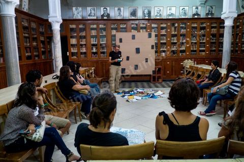 26 septembre 2012 : lecture performance de Mustapha Benfodil sur le thème de l'antilivre à l'ancienne Bibliothèque Nationale dans le cadre de Dream City 2012, "l'artiste face aux libertés" dans la médina de Tunis du 26 au 30 septembre. Au delà de la simple organisation d'une manifestation en espace public, chaque édition de Dream City est le fruit d'une recherche collective menée entre artistes sélectionnées et spécialistes de l'art, de la ville et des sciences humaines.