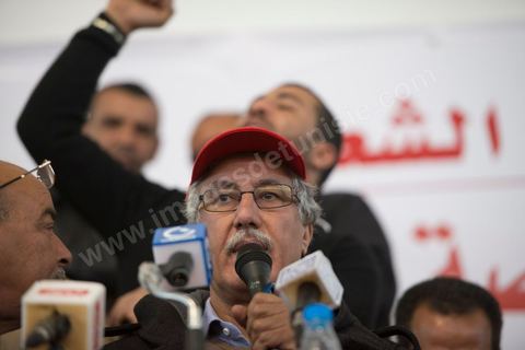 6 janvier 2013 : Meeting du Front populaire, qui rassemble les principaux partis d'extrême gauche,  à Gafsa, le 6 janvier 2013. Hama Hamami, leader du Parti des travailleurs, était le principal intervenant.