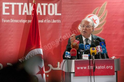 12 février 2013 : Conférence de presse de Mustapha Ben Jaafar, Président de l'Assemblée Nationale Constituante au siège de son parti Ettakatol. Il a annoncé devant la presse que son parti Ettakatol, membre de la coalition gouvernementale, soutenait le chef de gouvernement. " Le pays a besoin d'un nouveau départ, la réconciliation nationale est nécessaire, a-t-il souligné. Ou ça passe, ou ça casse". " Ce mot n'a plus de sens, a ajouté Mustapha Ben Jaafar, interrogé sur la démission des ministres Ettakatol. Ils sont démissionnés".