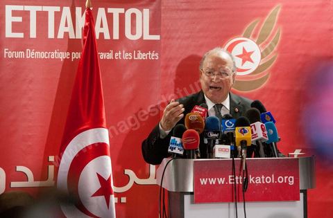 12 février 2013 : Conférence de presse de Mustapha Ben Jaafar, Président de l'Assemblée Nationale Constituante au siège de son parti Ettakatol. Il a annoncé devant la presse que son parti Ettakatol, membre de la coalition gouvernementale, soutenait le chef de gouvernement. " Le pays a besoin d'un nouveau départ, la réconciliation nationale est nécessaire, a-t-il souligné. Ou ça passe, ou ça casse". " Ce mot n'a plus de sens, a ajouté Mustapha Ben Jaafar, interrogé sur la démission des ministres Ettakatol. Ils sont démissionnés".