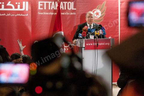 12 février 2013 : Conférence de presse de Mustapha Ben Jaafar, Président de l'Assemblée Nationale Constituante au siège de son parti Ettakatol. Il a annoncé devant la presse que son parti Ettakatol, membre de la coalition gouvernementale, soutenait le chef de gouvernement. " Le pays a besoin d'un nouveau départ, la réconciliation nationale est nécessaire, a-t-il souligné. Ou ça passe, ou ça casse". " Ce mot n'a plus de sens, a ajouté Mustapha Ben Jaafar, interrogé sur la démission des ministres Ettakatol. Ils sont démissionnés".