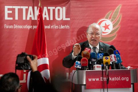 12 février 2013 : Conférence de presse de Mustapha Ben Jaafar, Président de l'Assemblée Nationale Constituante au siège de son parti Ettakatol. Il a annoncé devant la presse que son parti Ettakatol, membre de la coalition gouvernementale, soutenait le chef de gouvernement. " Le pays a besoin d'un nouveau départ, la réconciliation nationale est nécessaire, a-t-il souligné. Ou ça passe, ou ça casse". " Ce mot n'a plus de sens, a ajouté Mustapha Ben Jaafar, interrogé sur la démission des ministres Ettakatol. Ils sont démissionnés".