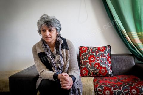 14 février 2012 : Basma Khalfaoui, avocate, femme de Chokri Belaid, leader politique du Front Populaire assassinat devant chez lui à Tunis le 6 février 2013. Une grande femme derrière un grand homme, au lendemain de cet assassinat, les Tunisiens, encore sous l’impact du choc qu’a été cet acte honni de tous ou presque, ont découvert la veuve de Chokri Belaïd, l’avocate Basma Khalfaoui. 