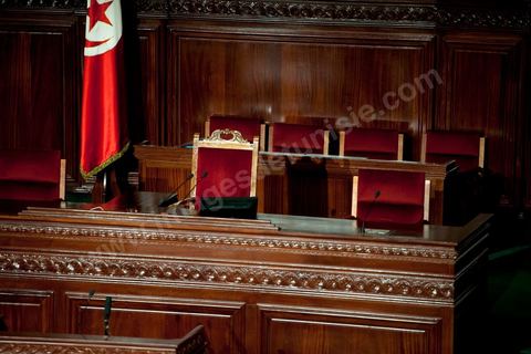 14 février 2013 : le perchoir de l'assemblée. Convocation d'une séance extraordinaire à l'Assemblée Constituante pour débattre de la situation de crise polituqe en cours suite à l'assassinat de Chokri Belaid et l'annonce d ela formation d'un gouvernement de technocrates par Hammadi Jebali, Premier Ministre