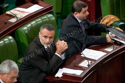 14 février 2013 : le député du mouvement Wafa, Abderraouf Ayadi. Convocation d'une séance extraordinaire à l'Assemblée Constituante pour débattre de la situation de crise polituqe en cours suite à l'assassinat de Chokri Belaid et l'annonce d ela formation d'un gouvernement de technocrates par Hammadi Jebali, Premier Ministre