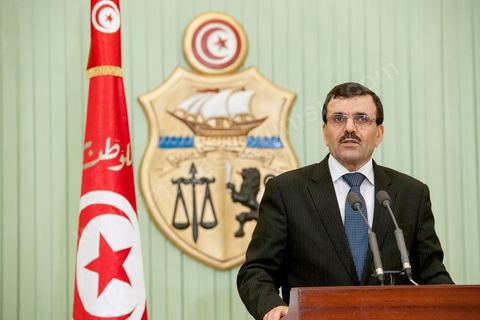 22 février 2013 : Palais Présidentiel de Carthage, Moncef Marzouki, Président de la République, reçoit Ali Laryedh, le nouveau Premier Ministre, choisit par le parti Ennahdha. Le Président remet sa décision au Premier Ministre. Puis intervention de Ali Laryedh. 