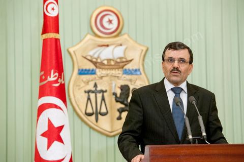 22 février 2013 : Palais Présidentiel de Carthage, Moncef Marzouki, Président de la République, reçoit Ali Laryedh, le nouveau Premier Ministre, choisit par le parti Ennahdha. Le Président remet sa décision au Premier Ministre. Puis intervention de Ali Laryedh. 