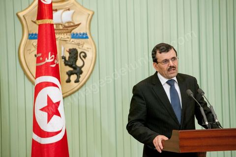 22 février 2013 : Palais Présidentiel de Carthage, Moncef Marzouki, Président de la République, reçoit Ali Laryedh, le nouveau Premier Ministre, choisit par le parti Ennahdha. Le Président remet sa décision au Premier Ministre. Puis intervention de Ali Laryedh. 