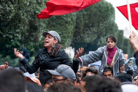 23 février 2013 : près de 3000 partisans et citoyens sont venus protester devant le Ministère de l'Intérieur pour la lenteur de l'enquête sur l'assassinat du militant politique Chokri Belaid le 6 février dernier. Les slogans ont aussi accusé le parti au pouvoir Ennahdha et son dirigeant Rached Ghannouchi.