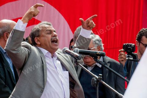 9 avril 2013 : meeting à Bab Souika, quartier populaire de Tunis, de l'Union pour la Tunisie à l'occasion de la journée des martyrs et après la première marche politique  à l'avenue Bourguiba à Tunis de la nouvelle alliance politique "Union pour la Tunisie", regroupant les partis progressistes Nidaa Tounes, Al Joumhouri, Al Massar, Parti Socialiste et Parti Patriotique.