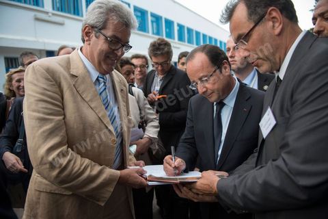 4 juillet 2013 : François Hollande au Lycée français Gustave Flaubert à la Marsa, lors de sa visite d'Etat à Tunis les 4 et 5 juillet 2013.