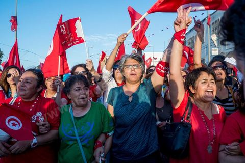 13 août 2013 : à l'appel de l'opposition en sit in au Bardo depuis deux semaines, grande mobilisation pour la fête de la femme au Bardo. Plus de 25000 manifestants venus soutenir l'opposition pour appeler au départ du gouvernement de Ennahdha. A cette occasion le nouveau Front de Salut Nationale annonce une campagne "dégage" à partir de demain contre tous les nommés par Ennahda. Et le 24 août "c'est mobilisation générale pour le début de la semaine du départ".