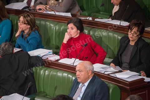 La députée du groupe démocrate Selma Mabrouk, membre de la commission de consensus chargée des dernières négociations pour la rédaction de la Constitution.
