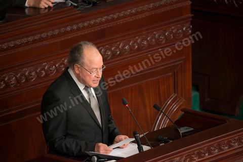 27 janvier 2014 : Discours de Mustafa Ben Jaafar, président de l'Assemblée, lors de la cérémonie de signature de la Constitution à l'assemblée constituante, le 27 janvier 2014 en présence de personnalités nationales et internationales.