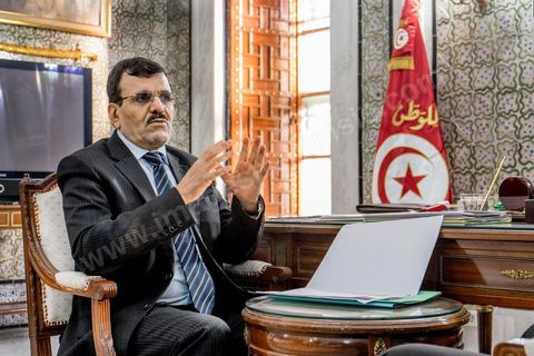 29 janvier 2014 : dans le bureau du Premier Ministre à la Kasbah, rencontre de passation de pouvoir entre Ali Larayedh, premier ministre sortant, et Mehdi Jomaa, nouveau premier ministre.