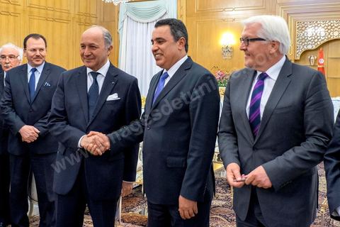 24 avril 2014 : Rencontre et entretien des deux Ministres des Affaires étrangères français et allemand avec le Premier Ministre tunisien Mehdi Jomaa à Carthage. Visite conjointe de Laurent Fabius, Ministre des Affaires Etrangères français et de son homologue allemand Frank-Walter Steinmeier à Tunis pour deux jours.