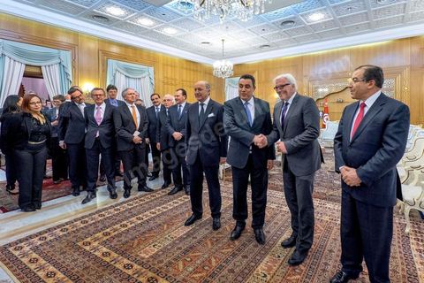 24 avril 2014 : Rencontre et entretien des deux Ministres des Affaires étrangères français et allemand avec le Premier Ministre tunisien Mehdi Jomaa à Carthage. Visite conjointe de Laurent Fabius, Ministre des Affaires Etrangères français et de son homologue allemand Frank-Walter Steinmeier à Tunis pour deux jours.