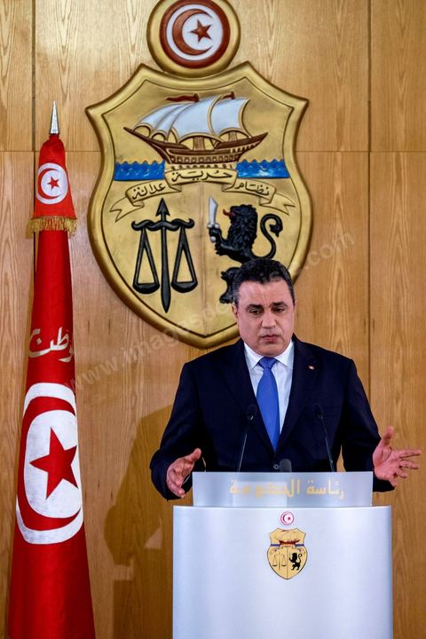 14 mai 2014 : Conférence de presse de Mehdi Jomaa, chef du gouvernement, pour son bilan des 100 jours. en présence des membres de son gouvernement, des chefs et rédacteurs en chefs des médias tunisiens et étrangers.