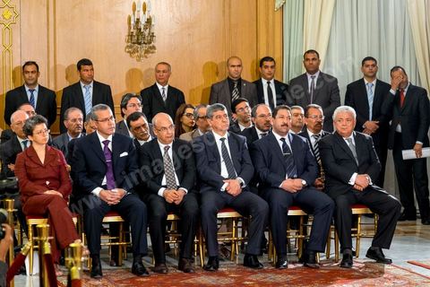 14 mai 2014 : Conférence de presse de Mehdi Jomaa, chef du gouvernement, pour son bilan des 100 jours. en présence des membres de son gouvernement, des chefs et rédacteurs en chefs des médias tunisiens et étrangers.