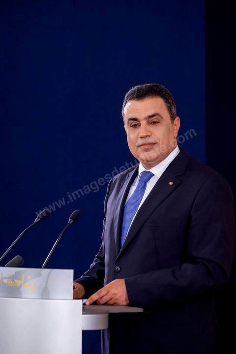 14 mai 2014 : Conférence de presse de Mehdi Jomaa, chef du gouvernement, pour son bilan des 100 jours. en présence des membres de son gouvernement, des chefs et rédacteurs en chefs des médias tunisiens et étrangers.