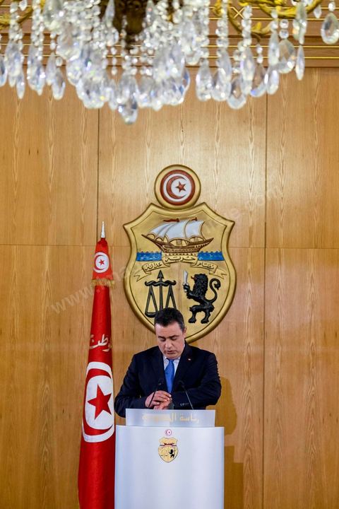 14 mai 2014 : Conférence de presse de Mehdi Jomaa, chef du gouvernement, pour son bilan des 100 jours. en présence des membres de son gouvernement, des chefs et rédacteurs en chefs des médias tunisiens et étrangers.