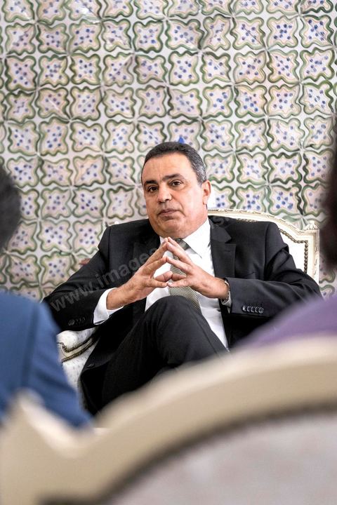 04 septembre 2014 : interview de Mehdi Jomaa, chef du houvernement tunisien dans son bureau