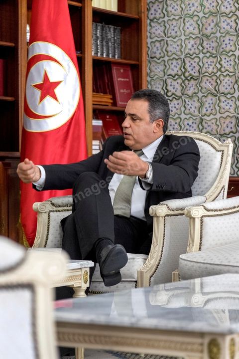 04 septembre 2014 : interview de Mehdi Jomaa, chef du houvernement tunisien dans son bureau