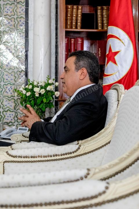04 septembre 2014 : interview de Mehdi Jomaa, chef du houvernement tunisien dans son bureau