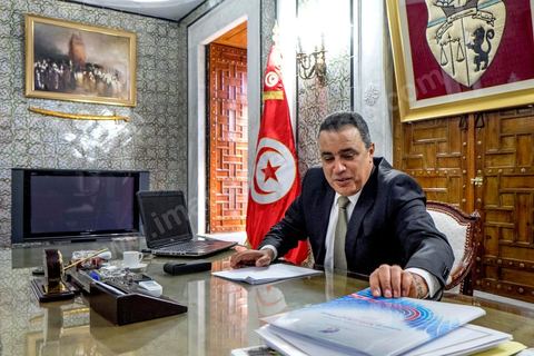 04 septembre 2014 : interview de Mehdi Jomaa, chef du houvernement tunisien dans son bureau