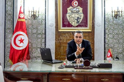 04 septembre 2014 : interview de Mehdi Jomaa, chef du gouvernement tunisien dans son bureau