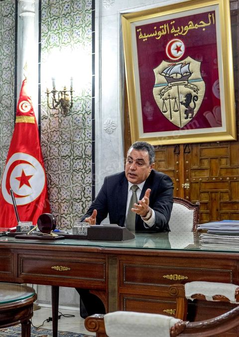 04 septembre 2014 : interview de Mehdi Jomaa, chef du houvernement tunisien dans son bureau