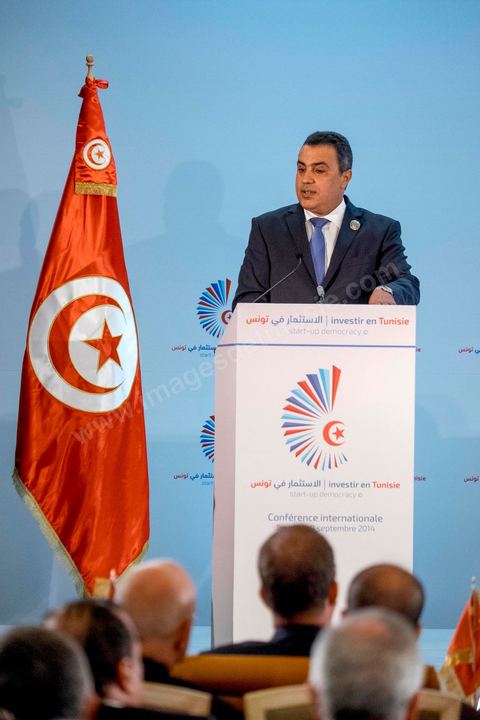 08 septembre 2014 : Discours de Mehdi Jomaa, premier Jomaa, premier ministère tunisien à la Conférence "Investir en Tunisie, start up democracy" organisé apr la Tunisie et la France avec la présence de nombreux pays. La Tunisie présente, au cours de cette conférence, 20 projets structurants d’investissement dans plusieurs secteurs à l’instar des nouvelles technologies, des énergies renouvelables, de l’industrie, du tourisme et du commerce.