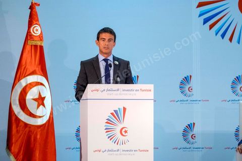 08 septembre 2014 : discours de Manuel Valls Premier ministre français lors de l'ouverture de la  Conférence "Investir en Tunisie, start up democracy" organisé apr la Tunisie et la France avec la présence de nombreux pays. La Tunisie présente, au cours de cette conférence, 20 projets structurants d’investissement dans plusieurs secteurs à l’instar des nouvelles technologies, des énergies renouvelables, de l’industrie, du tourisme et du commerce.
