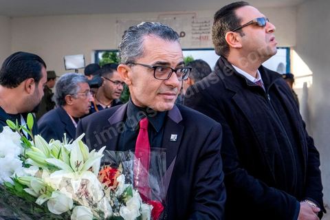 21 décembre 2014 : après une nuit de tensions et rumeurs sécuritaires, Béji Caid Essebsi arrive sous très haute sécurité dans son bureau de vote de la Soukra, banlieue nord de Tunis. Jour de vote pour le second tour des élections présidentielles opposant Beji Caid Essebsi, favori,  au président sortant Moncef Marzouki.