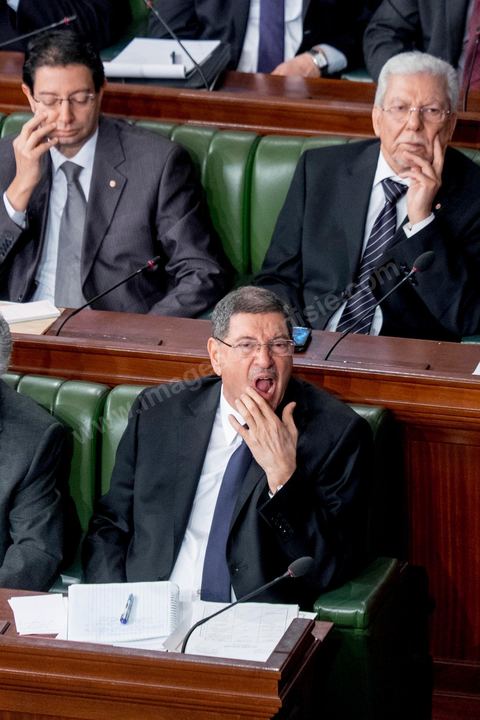 4 février 2015 : Habib Essid. Présentation du nouveau gouvernement de Habib Essid et discours de politique générale du nouveau Premier Ministre Habib Essid avant le vote de confiance au gouvernement à l'assemblée des Représentants du Peuple.