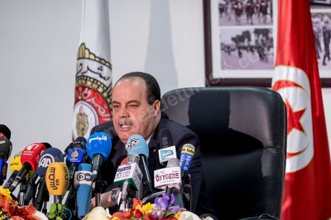 26 mars 2015 : Conférence de presse du ministre de l’Intérieur Najem Gharsalli, à la Direction générale des unités d’intervention à Bouchoucha. Il est revenu sur les détails de l’attaque terroriste du 18 mars, au musée du Bardo.