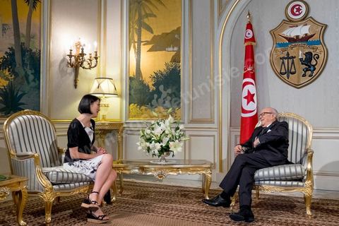 18 avril 2015 : Rencontre entre Fleur Pelerin, minsitre française de la culture et Béji Caïd Essebsi, président de la République tunisienne au Palais de Carthage. Dans le cadre de la promotion de la Tunisie, la ministre française de la Culture Fleur Pelerin s'est rendue en Tunisie dans un voyage organisé par le ministère du tourisme avec une délégation de personnalités françaises et tunisiennes qui participent à la campagne de communication "La Tunisie, moi j'y vais".