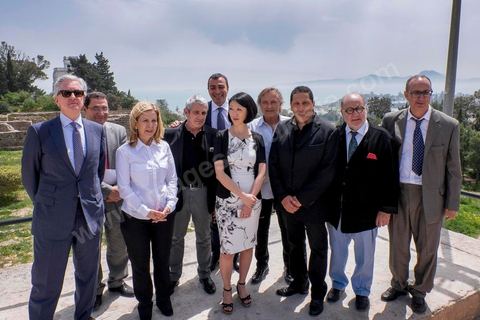 18 avril 2015 : Fleur Pelerin, et l'ensemble de la délégation, Michel Boujenah, Serge Moati, Smain, Alexandre Arcady en visite au musée archéologique de Carthage. Dans le cadre de la promotion de la Tunisie, la ministre française de la Culture Fleur Pelerin s'est rendue en Tunisie dans un voyage organisé par le ministère du tourisme avec une délégation de personnalités françaises et tunisiennes qui participent à la campagne de communication "La Tunisie, moi j'y vais".