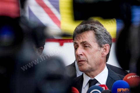 20 juillet 2015 : Point de presse devant le musée du Bardo de Nicolas Sarkozy. Visite de Nicolas Sarkozy en Tunisie à titre de Président du Pparti Les Républicains.