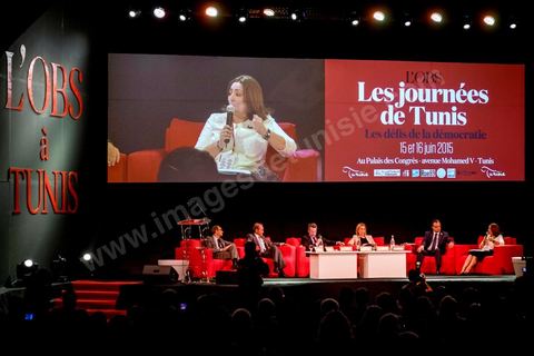 Wided Bouchamaoui, Présidente de l'UTICA, union des patrons tunisiens, la seule femme membre du quartet du Dialogue National Tunisien qui vient de recvoir le Prix Nobel de la Paix 2015 ce 9 octobre 2015.