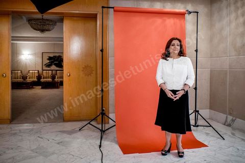 Wided Bouchamaoui, Présidente de l'UTICA, union des patrons tunisiens, la seule femme membre du quartet du Dialogue National Tunisien qui vient de recvoir le Prix Nobel de la Paix 2015 ce 9 octobre 2015.